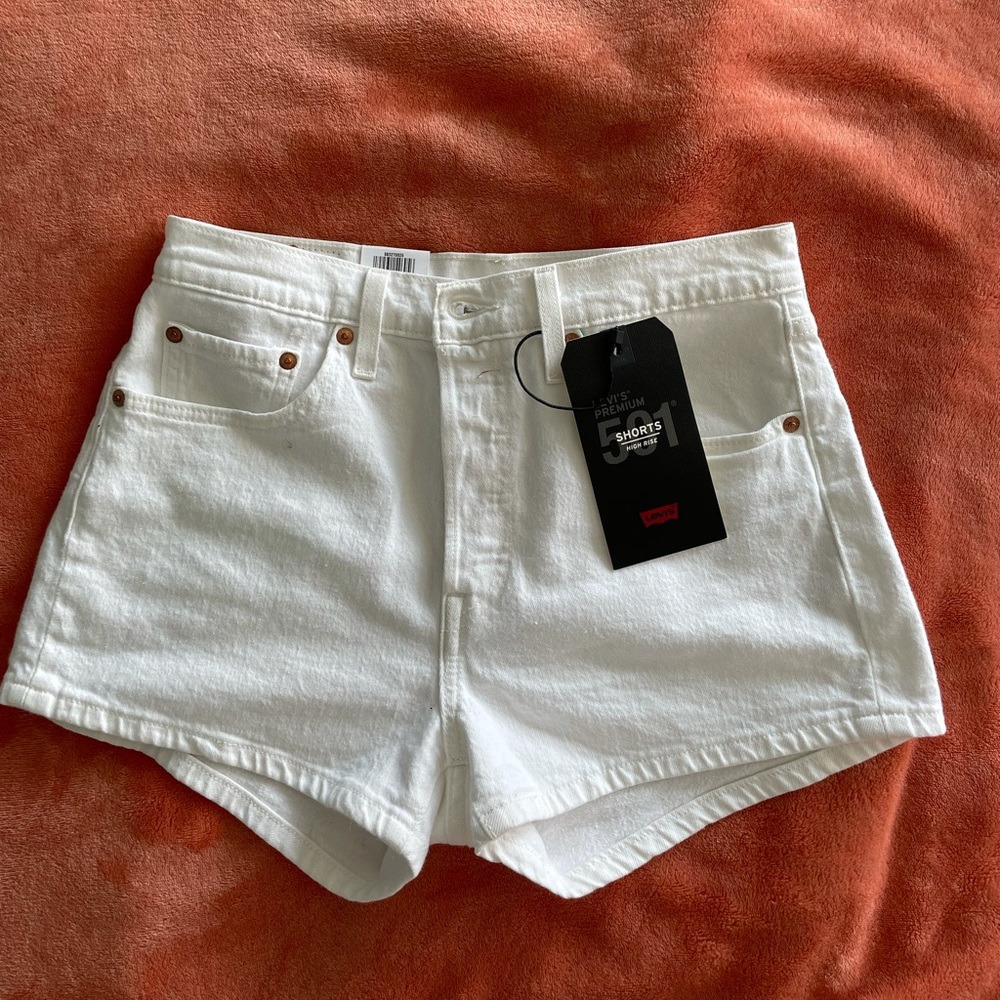 Levi’s high-rise NEW 501 white shorts